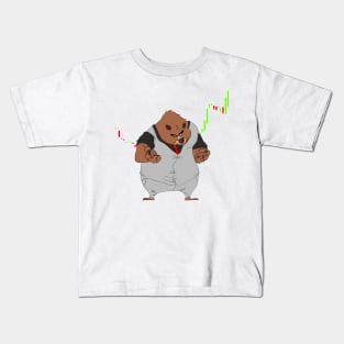 Bull market makes the bear angry - Stock Chart Kids T-Shirt